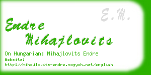 endre mihajlovits business card